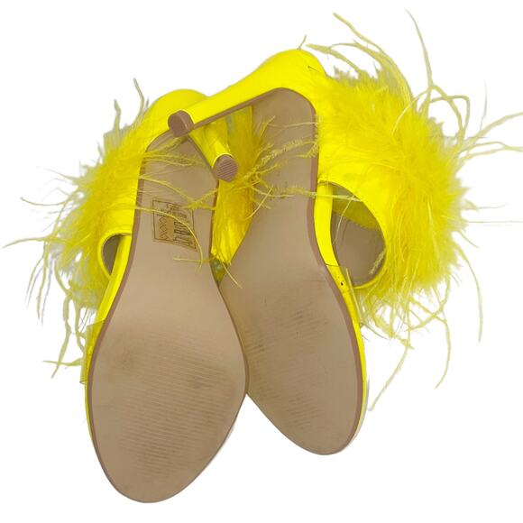 Azalea Wang Stiletto Sandals Neon Yellow Sandals Size 6 - Picture 5 of 9